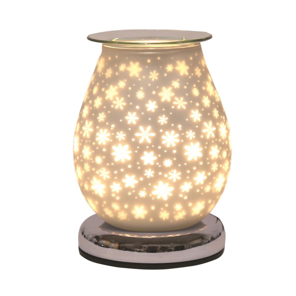 Aroma Snowflakes White Satin 3D Electric Wax Melt Warmer £21.57